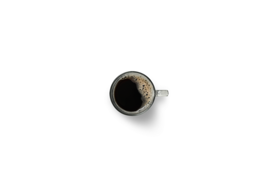 A transparent coffee cup isolated on white background isolated, clipping path included.