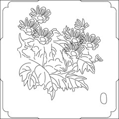 Vector sketch of chinese japanese plant ornament illustration