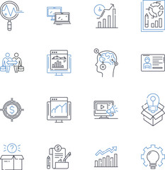 Human work line icons collection. Labor, Employment, Occupation, Career, Industry, Trade, Service vector and linear illustration. Job,Workforce,Profession outline signs set