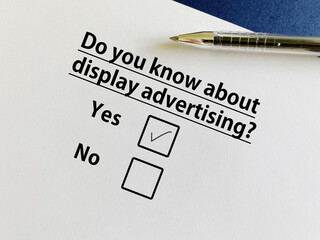 Questionnaire about advertisement