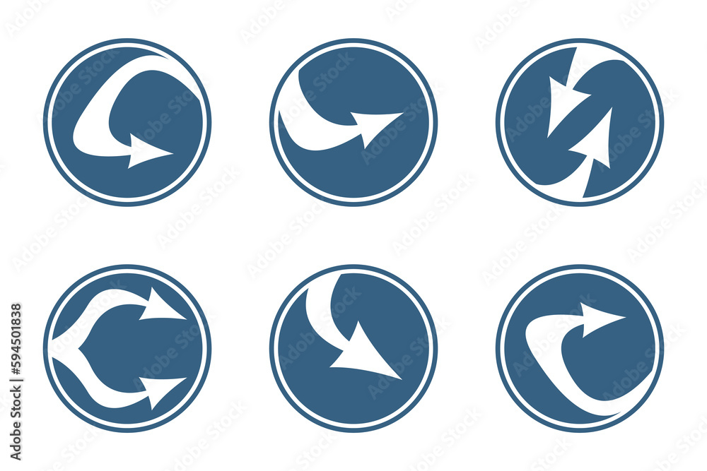 Poster abstract arrow vector icons. arrow direction circle.