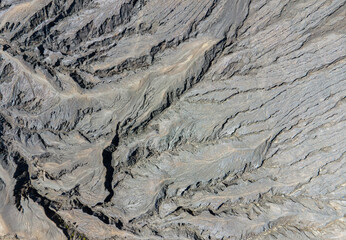 The nature and environment of Mount Bromo is seen vertically from a height. Bromo is a popular tourist area in East Java.