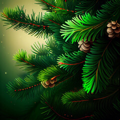 Obraz premium Christmas tree branches background Created by AI tool . AI photo