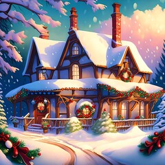 christmas house in the country