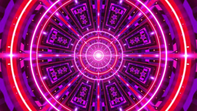 Retro Neon Geometric Pattern Texture Art Background Loop