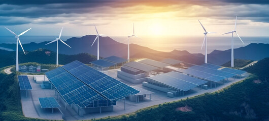 solar cell plants and wind generators in the urban areas connected to the smart grid