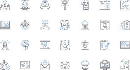 Market research line icons collection. surveys, analysis, statistics, trends, data, insights, focus groups vector and linear illustration. consumer behavior,research methods,demographics outline signs