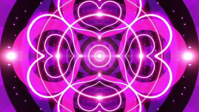 Fancy Neon Pink Heart VJ Loop