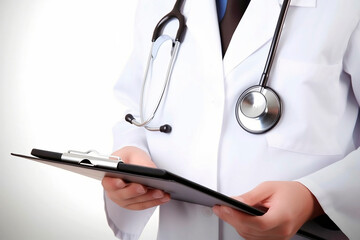 Enfermeiro(a) Profissional com Prancheta em Mão, Assistência Médica Hospitalar