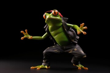 Frog Hip Hop Street Dancing Background Generative AI