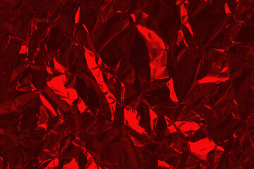 Dark red foil leaf shiny texture, abstract wrapping paper for background and design art work.