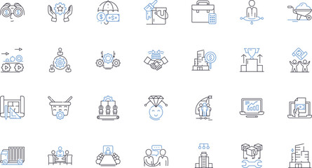 Establishment system line icons collection. Hierarchy, Power, Control, Bureaucracy, Structure, Organization, Management vector and linear illustration. Administration,Protocol,Order outline signs set