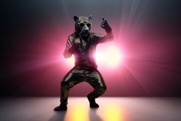 Obraz na płótnie Canvas Panther Hip Hop Street Dancing Background Generative AI