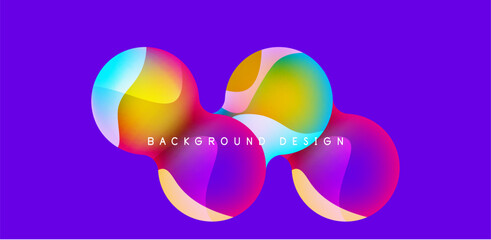 Bright abstract background glossy shiny circle and sphere composition. Minimalist geometric vector Illustration For Wallpaper, Banner, Background, Card