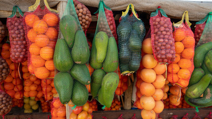 vegetables on market stall in South Africa 