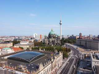 Obraz premium Berlin cityscape with Berlin cathedral and Television tower, Germany