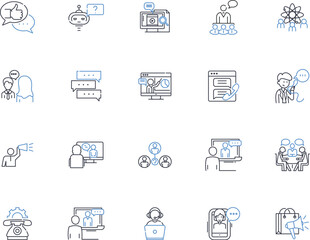 Declaration line icons collection. Liberty, Independence, Sovereignty, Freedom, Equality, Justice, Rights vector and linear illustration. Democracy,Constitution,Nation outline signs set