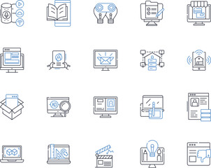 Cyber security line icons collection. Encryption, Firewall, Malware, Phishing, Antivirus, Passwords, Cybercrime vector and linear illustration. Identity,Hackers,Ransomware outline signs set
