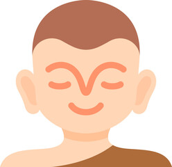 buddha monk portrait flat icon for decoration,ornament, website, web, mobile app, printing, banner, logo, poster design, etc.