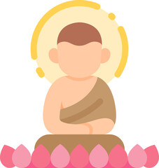 buddha meditate outflat icon for decoration,ornament, website, web, mobile app, printing, banner, logo, poster design, etc.