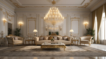 Fototapeta na wymiar a luxury living room, generative ai