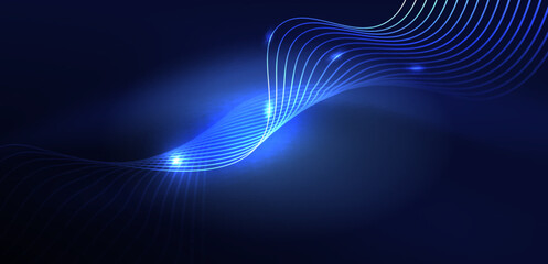 Abstract background neon wave. Hi-tech design for wallpaper, banner, background, landing page, wall art, invitation, prints, posters