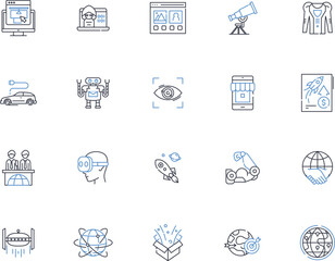 Foresight line icons collection. Insightful, Anticipation, Prescience, Visionary, Clairvoyance, Foreknowledge, Prophetic vector and linear illustration. Premonition,Far-sighted,Perceptive outline