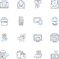 Cabinet line icons collection. Storage, Shelves, Drawers, Cupboard, Pantry, Locker, Wardrobe vector and linear illustration. Bookcase,Chest,Buffet outline signs set