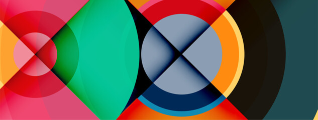 Obraz premium Circle trendy minimal geometric abstract background. Vector Illustration For Wallpaper, Banner, Background, Card, Book Illustration, landing page