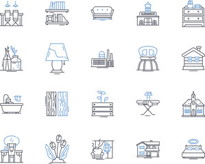 Home improvement line icons collection. Renovation, Refurbishment, Remodeling, Upgrade, Revamp, Redesign, Repair vector and linear illustration. Restoration,Upgrade,Innovation outline signs set