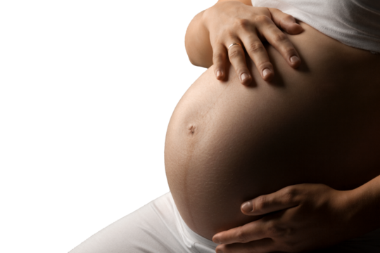 Closeup of a Pregnant Belly