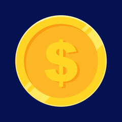 US Dollar Coin Gold Vector