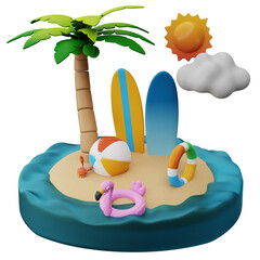 Playing on  summerdays 3d illustration