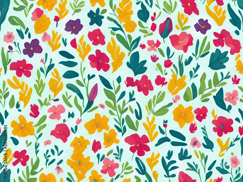 Poster seamless pattern with tulips generated ai