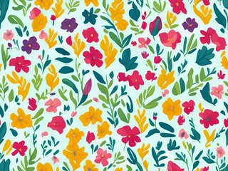 seamless pattern with tulips  generated Ai
