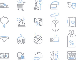 Warehouse and client line icons collection. Inventory, Supply, Logistics, Storage, Shipping, Receiving, Distribution vector and linear illustration. Fulfillment,Pallets,Loading outline signs set