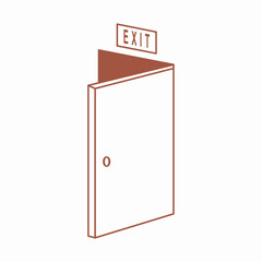 Emergency fire exit sign. exit door sign. Escape help evacuation. Safety vector symbol.