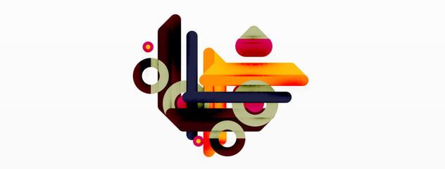 Lines geometric background. Stripes and rings composition business template for wallpaper, banner, background or landing