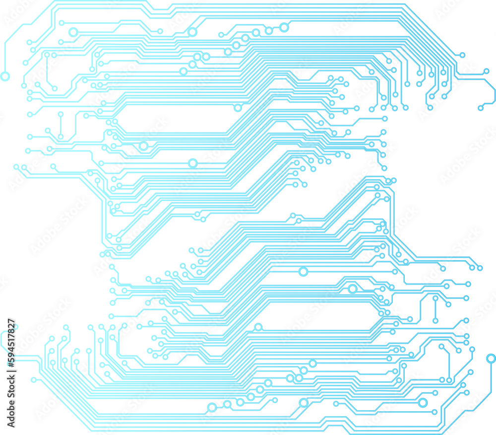 Poster abstract blue computer technology background with circuit board and circle tech.illustration for ele