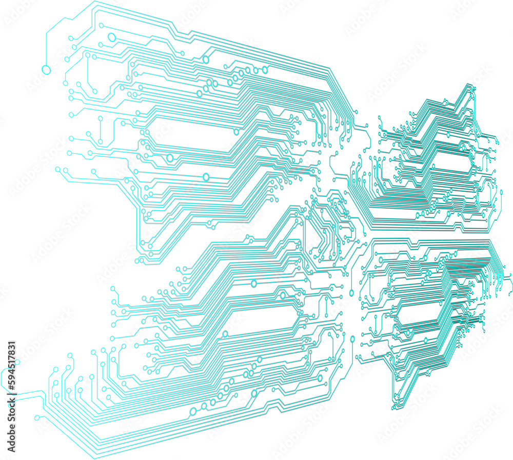 Poster abstract blue computer technology background with circuit board and circle tech.illustration for ele