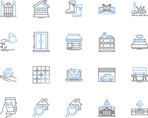 Improving line icons collection. Optimizing, Enhancing, Developing, Progressing, Advancing, Refining, Upgrading vector and linear illustration. Perfecting,Evolving,Ameliorating outline signs set