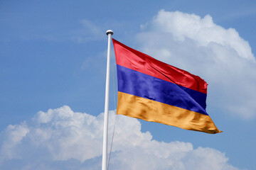 Armenia waving flag, flag in a pole, memorial day, freedom of speech, horizontal flag, rectangular, national, raise a flag, emblem