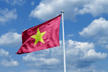 Vietnam waving flag, flag in a pole, memorial day, freedom of speech, horizontal flag, rectangular, national, raise a flag, emblem