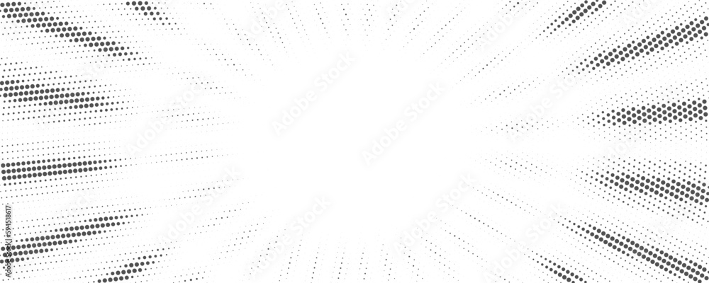 Aufkleber sun rays halftone background. white and grey radial abstract comic pattern. vector explosion abstrac