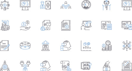 My market line icons collection. Fitness, Health, Wellness, Nutrition, Yoga, Pilates, Strength vector and linear illustration. Endurance,Cardio,Weightlifting outline signs set