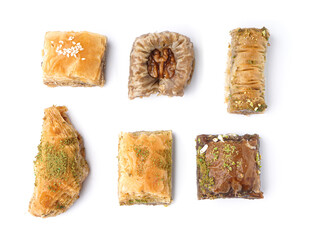 Tasty baklava isolated on white background