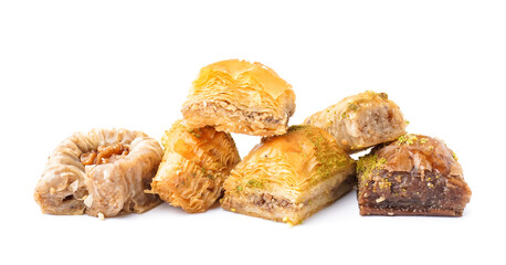 Tasty baklava isolated on white background