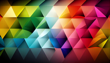 Obraz premium Generative AI, Rainbow Triangles - Abstract Background