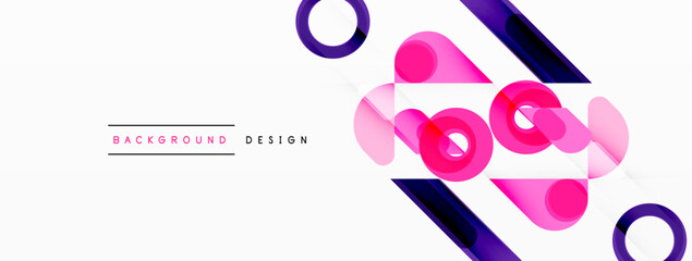 Colorful triangles and circles abstract background. Design for wallpaper, banner, background, landing page, wall art, invitation, prints, posters