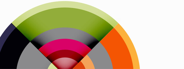 Obraz premium Circles with shadows trendy minimal geometric composition abstract background